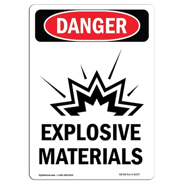 Safety Sign, OSHA Danger, 5" Height, Portrait, D-35-V-2007-10PK